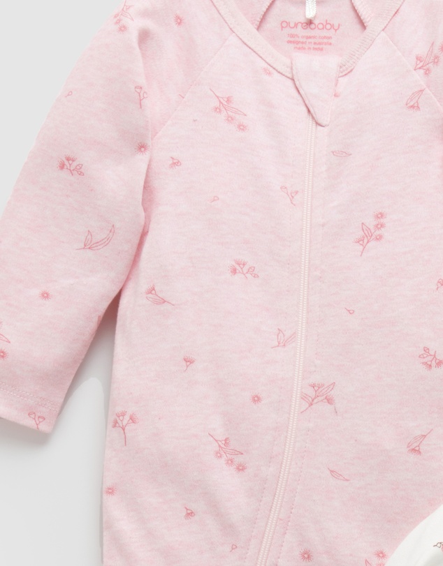 Purebaby - 2 Pack Zip Growsuit-Babies