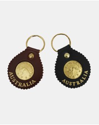 Jacaru - Jacaru 6401 Keyring Round with 'Coin', Leather