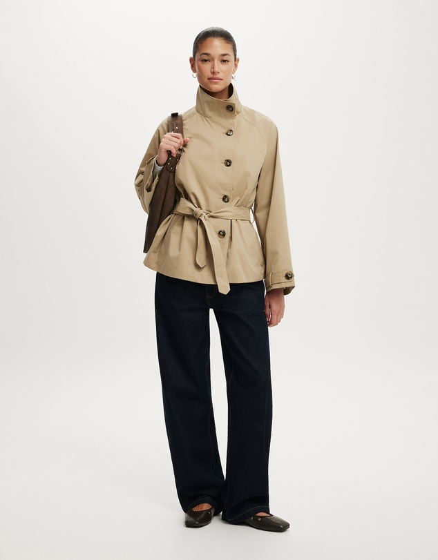Cotton On - Harlow Funnel Neck Cropped Trench