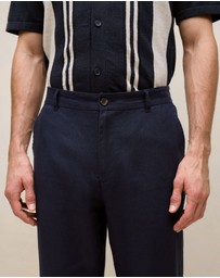 Trenery - Linen Tailored Relaxed Pant in Navy
