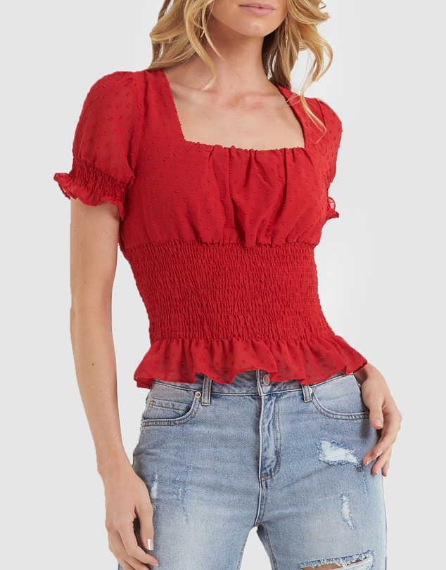 Amelius - Skylight Short Sleeve Shirred Top