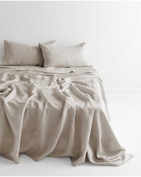 Aura Home - Emile Linen Flat Sheet