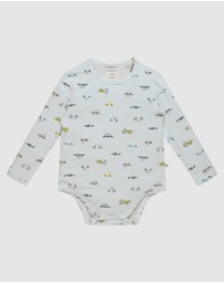 Kynd Baby - Comfy Bodysuit Long Sleeve in Blue Haze Cars