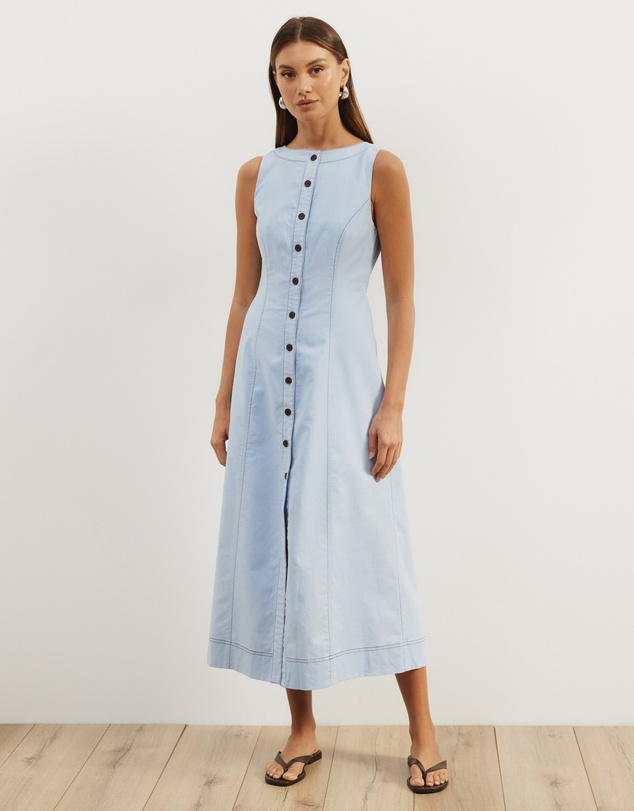 Atmos&Here - Cara Contrast Bind Midi Dress
