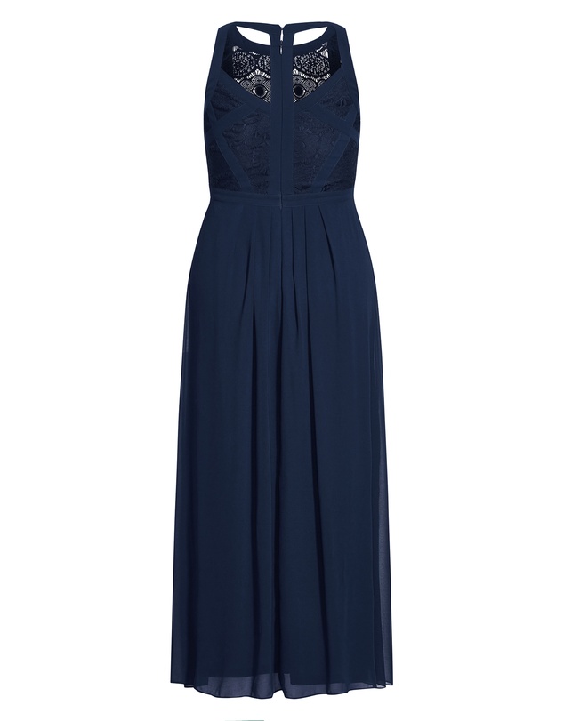 City Chic - Plus size Panelled Bodice Maxi Dress - navy