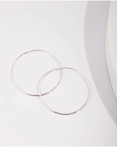 Lovisa - Sterling Silver Thread Polished Hoop Earrings