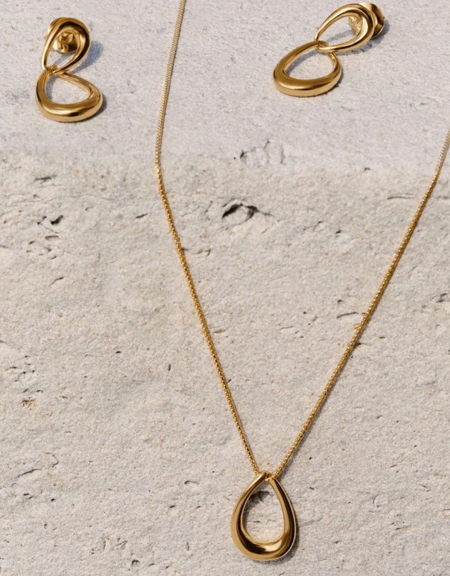 Najo - Vivante Yellow Gold Drops Grande Earrings