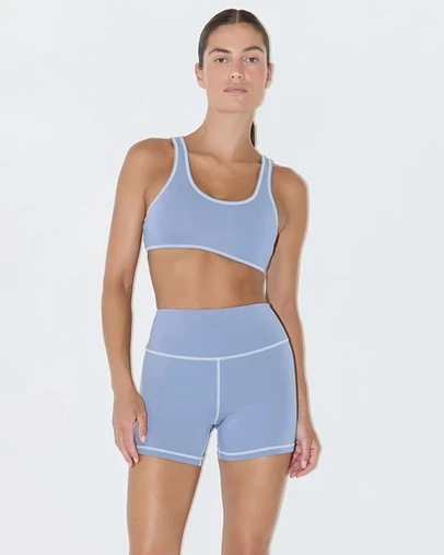 Zulu & Zephyr - Contrast-Trim Scoop Crop Top Sports Bra