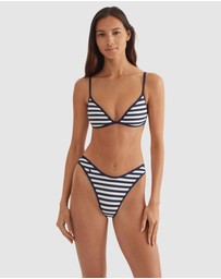 Polo Ralph Lauren - Pique Stripe High Leg Bikini Bottom