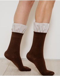 High Heel Jungle - Lauren Pinstripe Cuff Socks