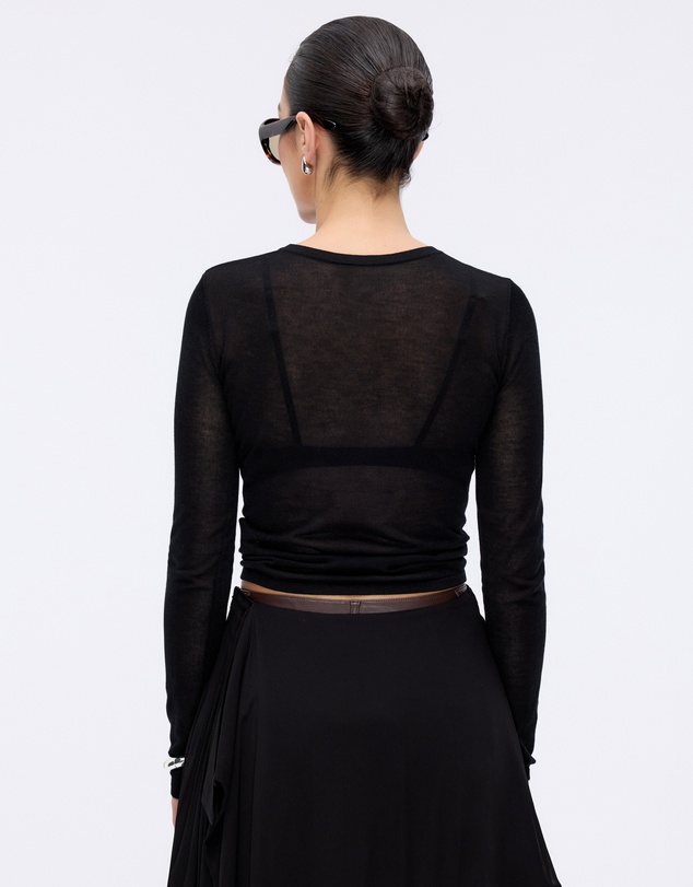 Minima Esenciales - Haze Semi Sheer Knit Top
