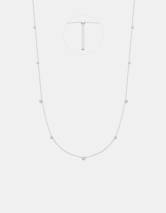 Ania Haie - Ania Haie Silver Bezel Cubic Zirconia Station Necklace