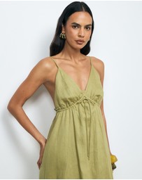 Revibe - Repaired AERE Jaylah Linen Slip Dress