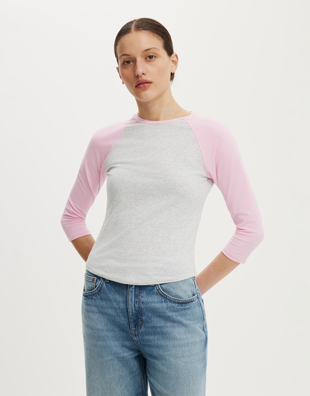 Cotton On - 90S Baby Raglan 3/4 Tee