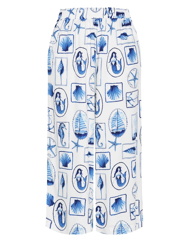 City Chic - Plus size Liana Amalfi Print Pant - white