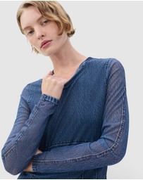 rag & bone - rb Miramar Mesh Long Sleeve Tee