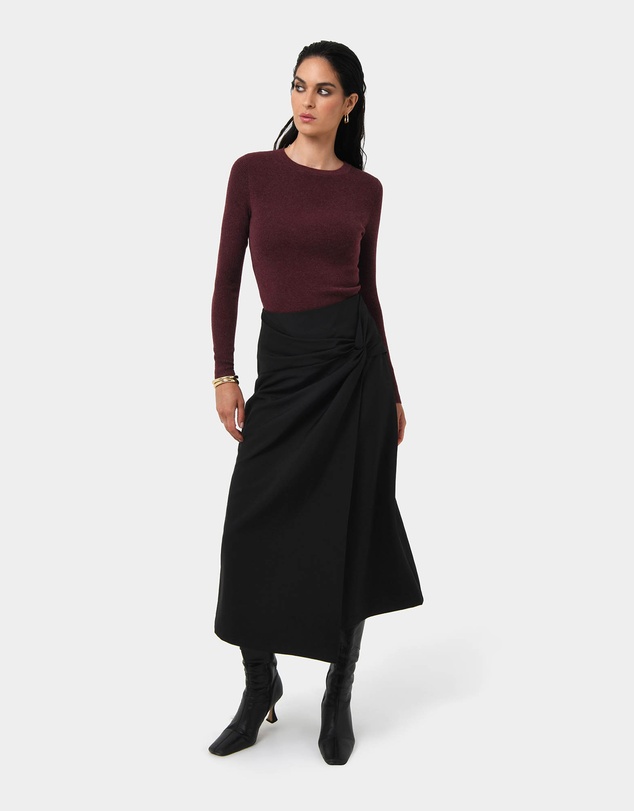 Forcast - Amera Twist Midi Skirt