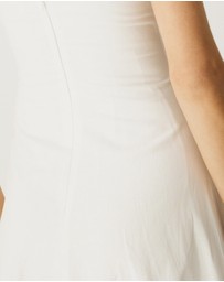 Atmos&Here - Cinch Waist Linen Blend Midi Dress