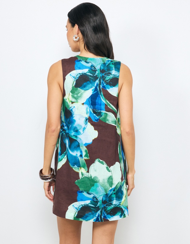 AERE - Zahra Linen Shift Mini Dress