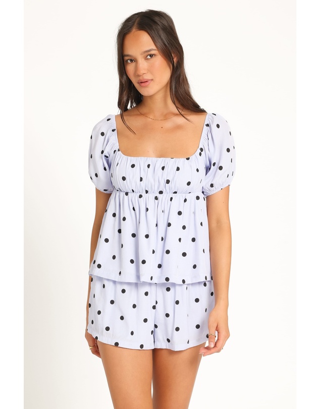 Petal & Pup - Julia Set - Blue Black Dot