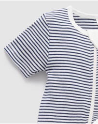 Purebaby - 2 Pack Short Zip Growsuit -Babies