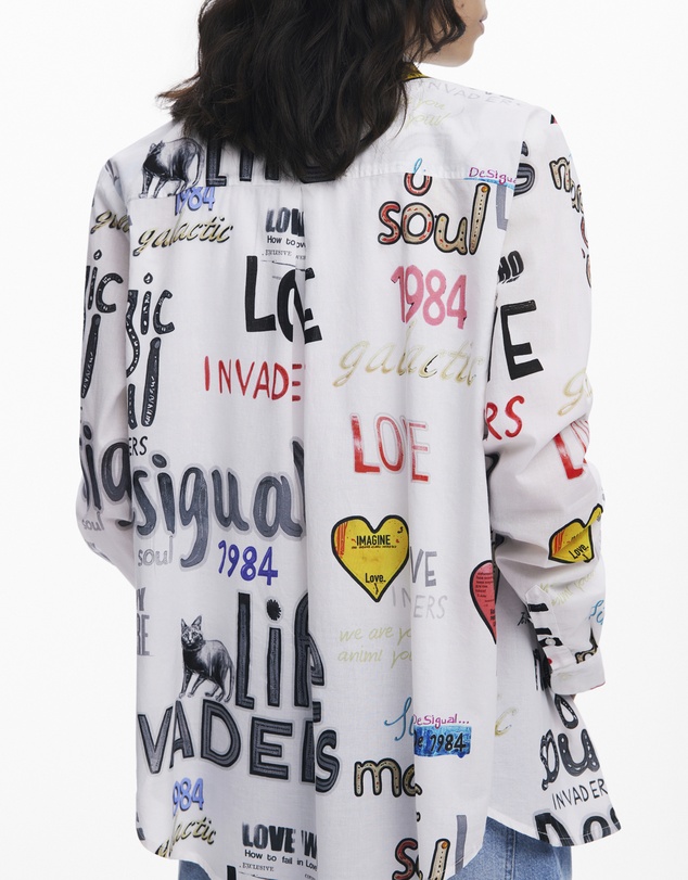 Desigual - Cotton shirt with letters