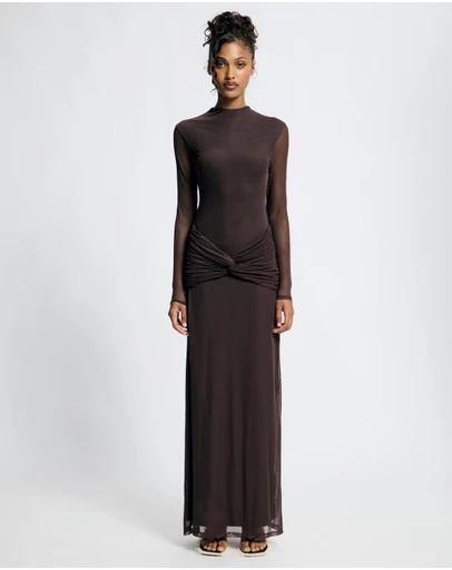 Lover - Willa Long Sleeve Mesh Maxi Dress