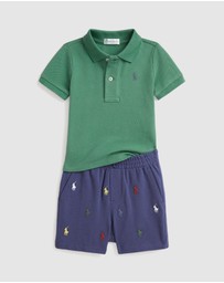 Polo Ralph Lauren - Mesh Polo Shirt & Shorts Set - ICONIC EXCLUSIVE - Babies