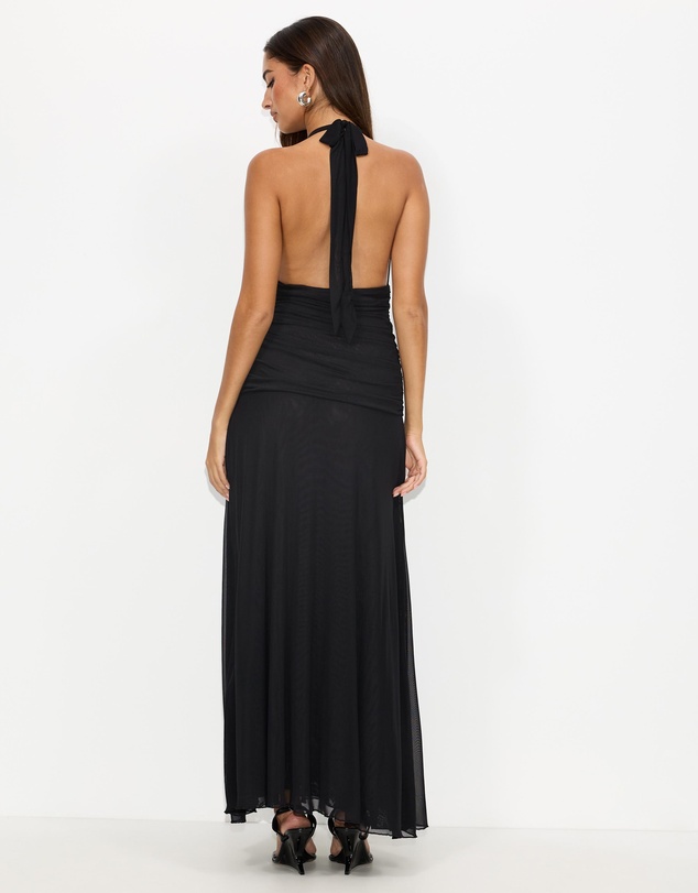 Dazie - Topaz Mesh Halter Maxi Dress