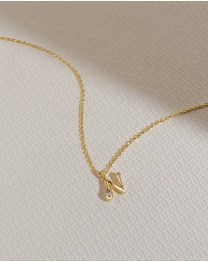 Wanderlust + Co - Alphabet Bubble Pendant Necklace - Letter N