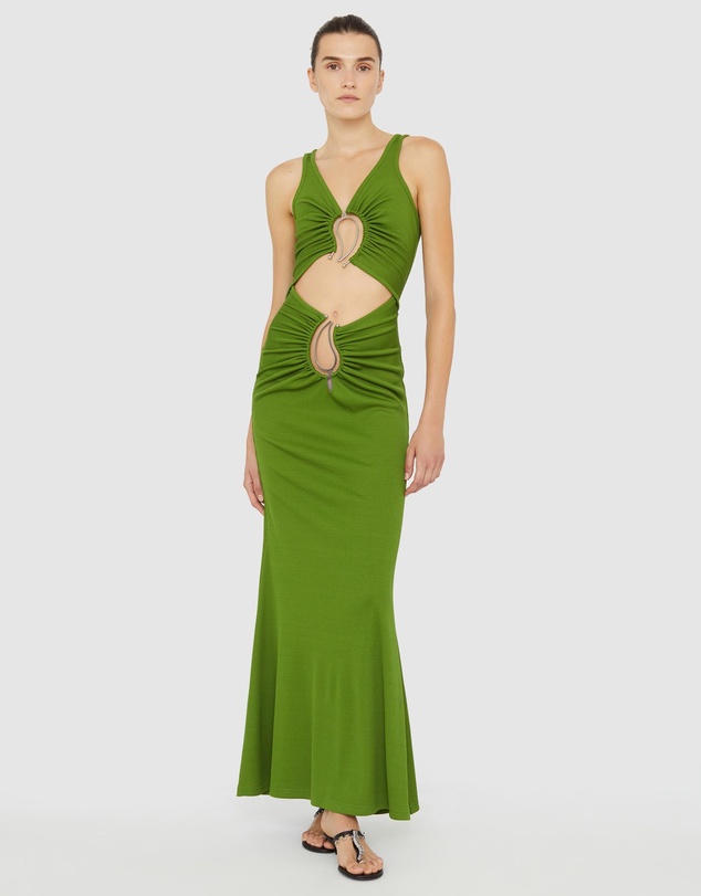 Christopher Esber - Paisley Rushed Disconnect Tank Dress