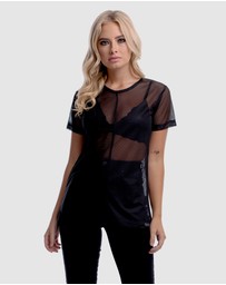 DVNT - Sheer Boyfriend-Cut Top