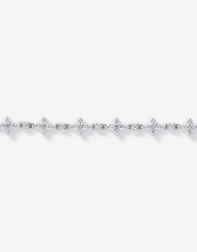 Michael Hill - Cubic Zirconia Floral Station Bracelet in Sterling Silver