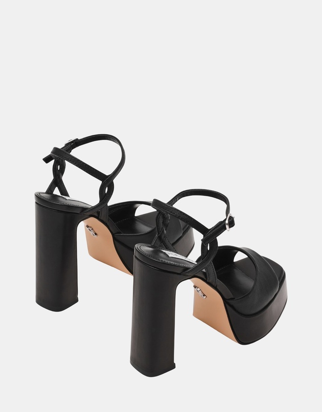 Steve Madden - Miliana Black Leather Heels