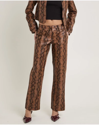 Alice In The Eve - Stassy Snake Faux Leather Pants