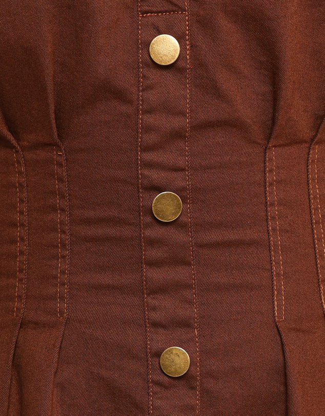 Petal & Pup - Phoenix Long Sleeve Mini Dress - Brown Denim