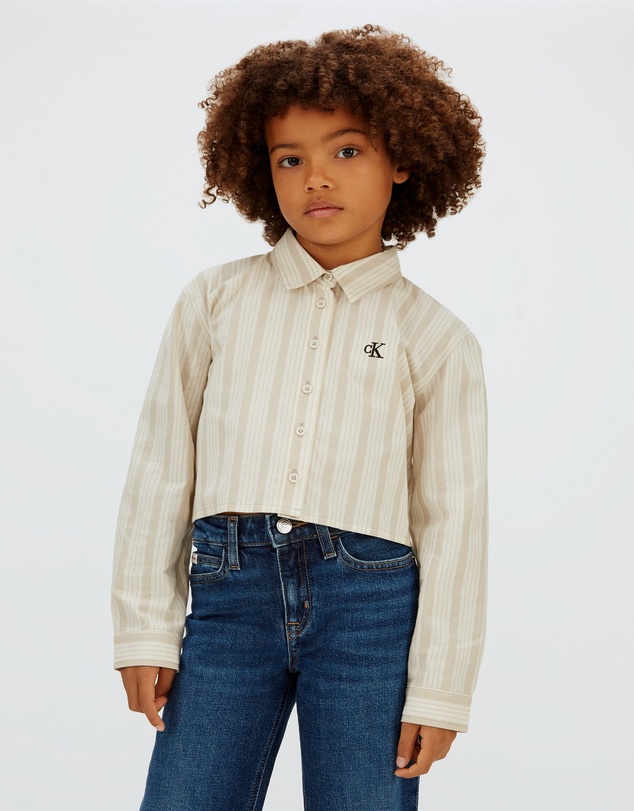 Calvin Klein Jeans - Girls Boxy Cropped Striped Shirt