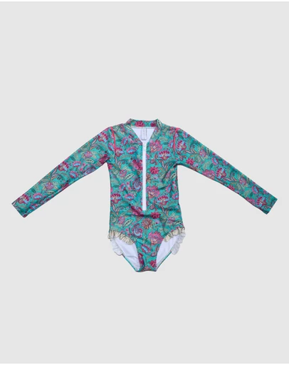 Olga Valentine - Long Sleeve Zip One Piece Swimsuit