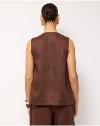 AERE - Patch Pocket Relaxed Linen Tank