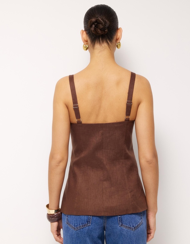 AERE - Gia Button Front Linen Cami
