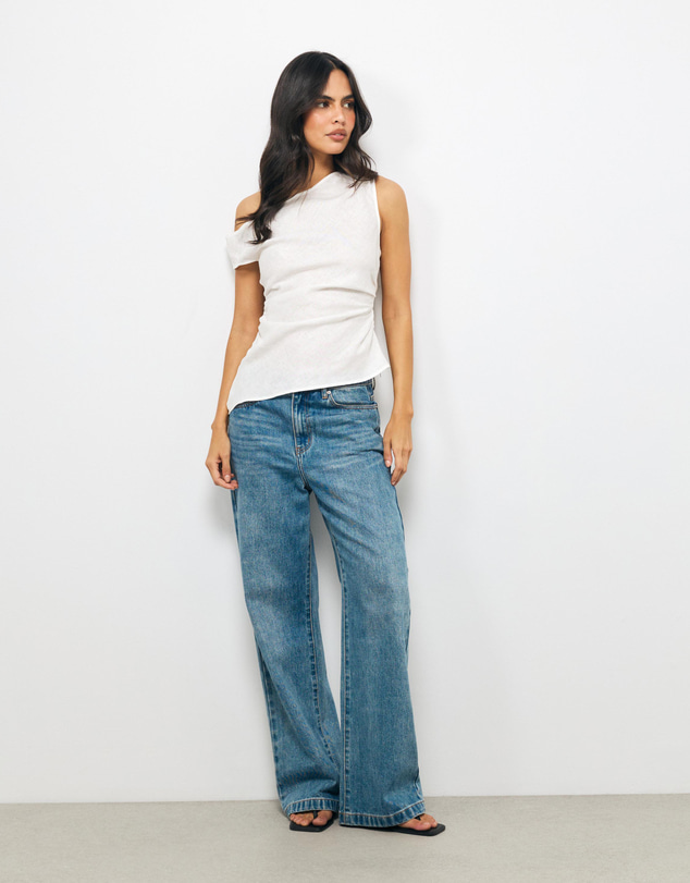 AERE - Isadora Asymmetric Draped Top