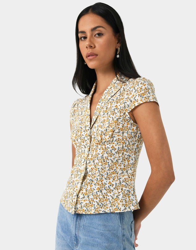 Forcast - Roxanne Floral Cap Sleeve Top