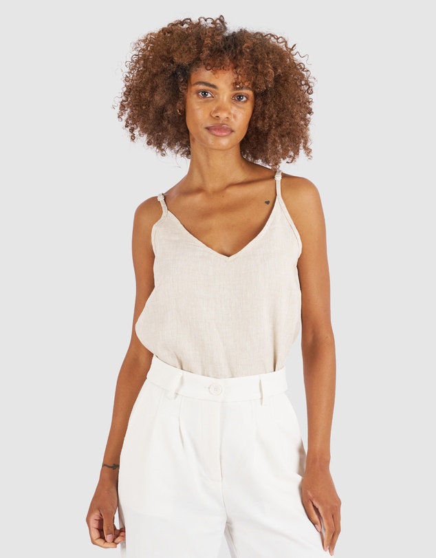 CAMIXA - CAMI-V linen Camisole Top