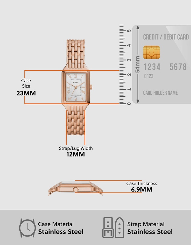 Fossil - Raquel Rose Gold Tone Analogue Watch