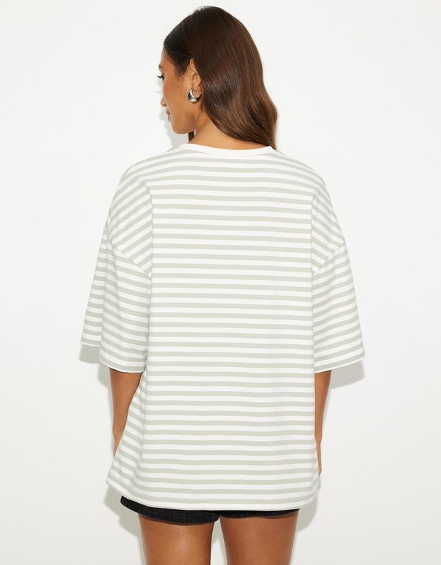 Dazie - Nostalgia Stripe Oversized Boyfriend Tee