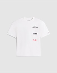 Tommy Hilfiger - Back Multi Logo Print Jersey T-Shirt - Teens