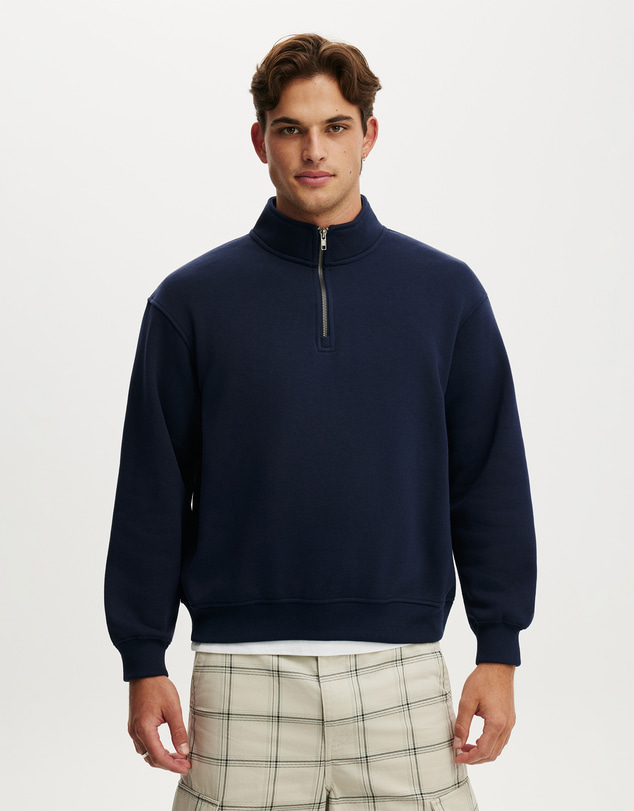 Cotton On - 1/4 Zip Crew Sweat