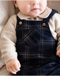 Bebe by Minihaha - Jake Check Cord Overalls - Babies