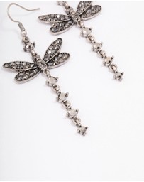 Lovisa - Antique Silver Dragonfly Drop Earrings
