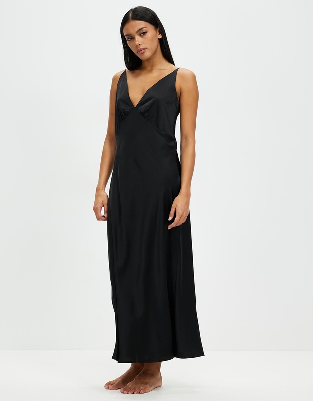 Gingerlilly - Ilona Silky Satin Long Chemise